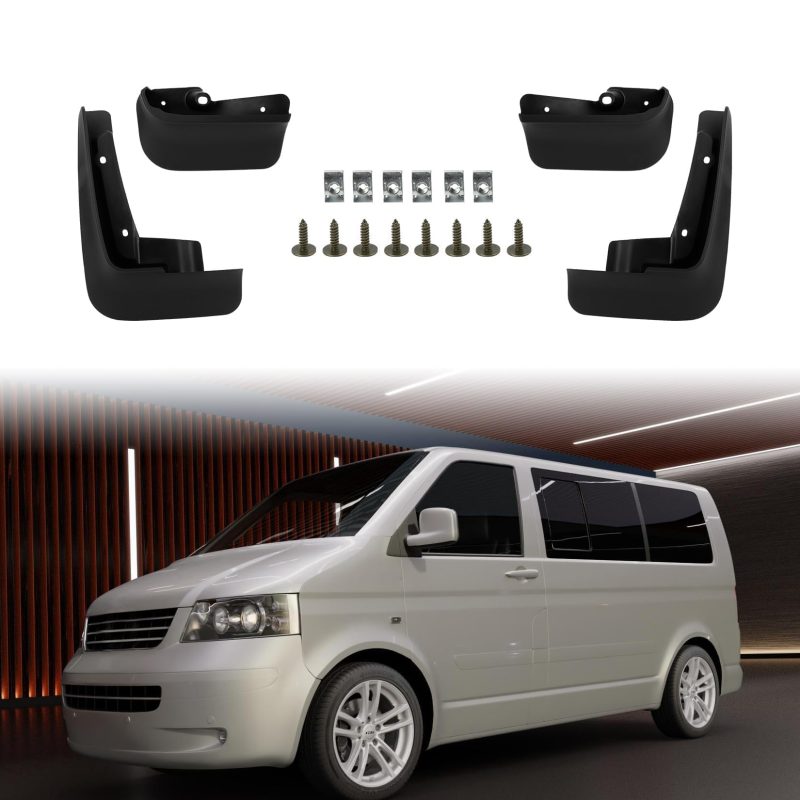 VW T5 T6 Transporter Mud Flaps 4pc Splash Guards Single Tailgate PSLER