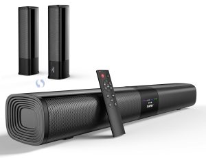 Saiyin Soundbar For TV Bluetooth 5.3 ARC Optical AUX 50W Wall Mountable