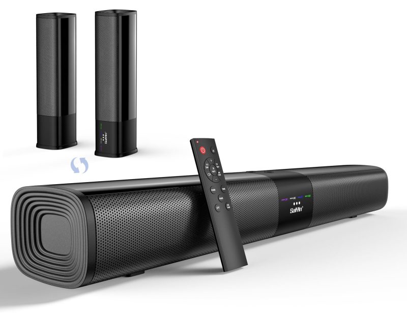 71rdeNA5gxL Saiyin Soundbar For TV Bluetooth 5.3 ARC Optical AUX 50W Wall Mountable
