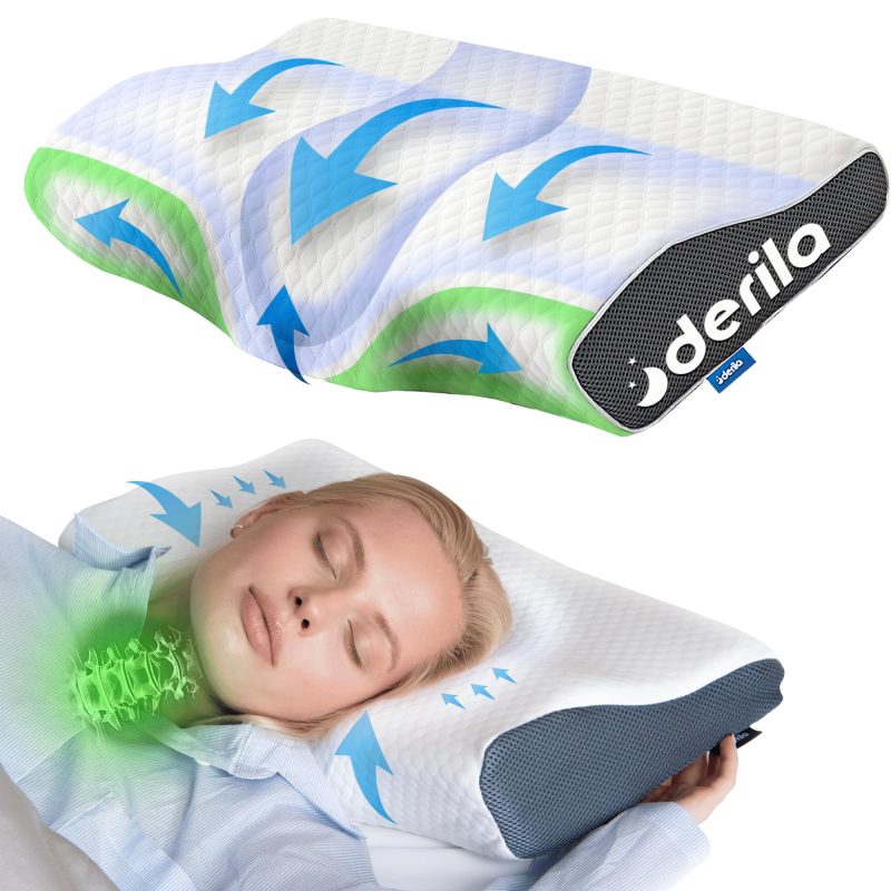 81TQSRYPTwL Derila Memory Foam Pillow Ergonomic Cervical Neck Support Side Sleeper - Image 1