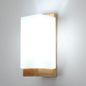 Comely Wooden Wall Light Lamp E27 Modern Minimalist Sconce Bedroom Hallway Stair