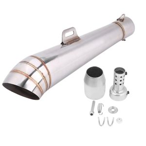 Universal Motorcycle Exhaust Pipe Tip 51mm 2in Stainless Steel Muffler Scooter U