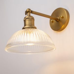 Yosoan Industrial Ribbed Wall Light Antique Gold E27 Sconce Kitchen Bedroom Yoso