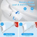 BYRISON Ultra Slim Bidet Toilet Seat Attachment Dual Nozzle Non Electric - Image 2