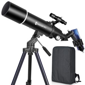 80mm 600mm Refractor Telescope For Beginners Tripod Backpack EACONN