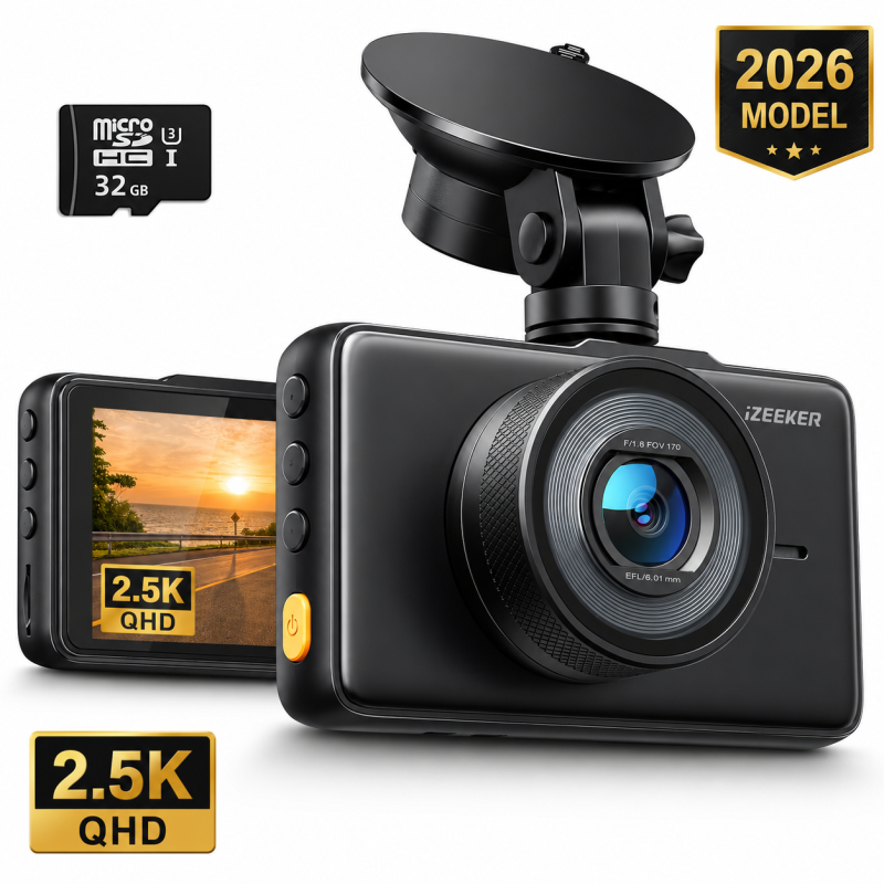 8571bb18-28c9-4658-a1ff-3cd0298327ac iZEEKER 2.5K Dash Cam 2026 Model 1440P 170° Wide Angle Night Vision