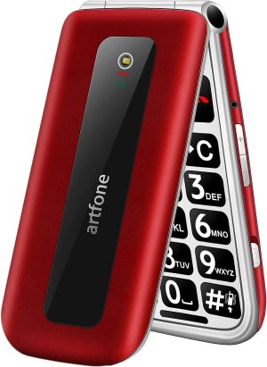 Flip Mobile Phone for Elderly 1200mAh Battery 2.4" Colour Display