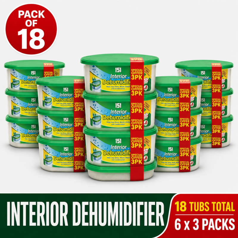 4e632069-59f3-4e5f-8869-0aee5bc7457f 18 x 151 INTERIOR DEHUMIDIFIER 250ML 3 PACKS Heating Cooling Air Quality 151004