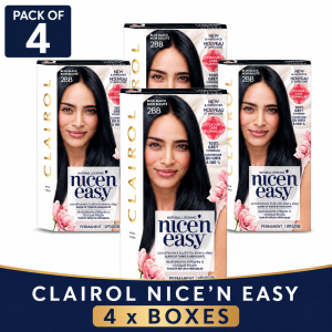 4 x Clairol Nice 'N Easy Permanent Hair Color Kit 2BB/124 100% Gray