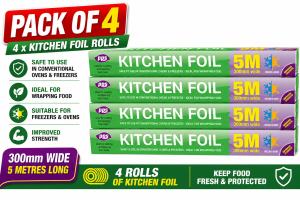 PPS 4 x Kitchen Foil Roll 5m x 30m - Image 1