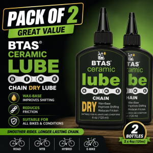 2 x BTAS Ceramic Dry Bike Chain Lube 120ml Reduces Friction UV