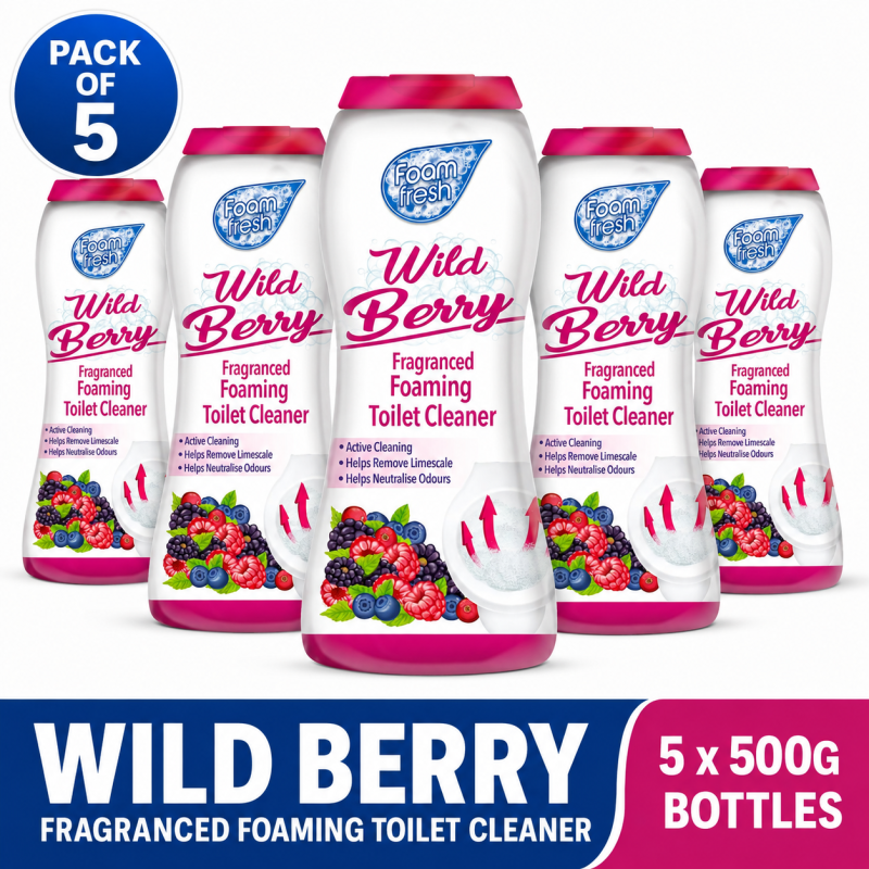 5 x Wild Berry Foaming Toilet Cleaner Deep Clean Fresh Fragrance