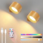 Lightess 2 x Rechargeable RGB Wall Lights - Image 1