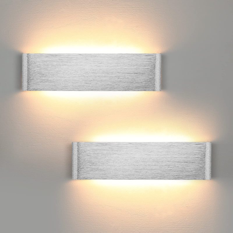71PVPxj6KL 2 Pack Led Wall Lights for Living Room 12W Warm White Easy to
