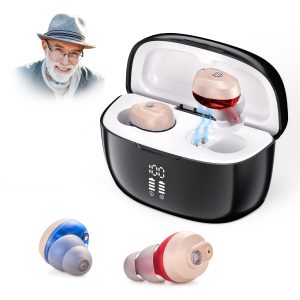 Sound Devices for Seniors, Devices with Intelligent Noise Reduction, Crystal Clear Sound and Adjustable Volume, Charging Case,1633